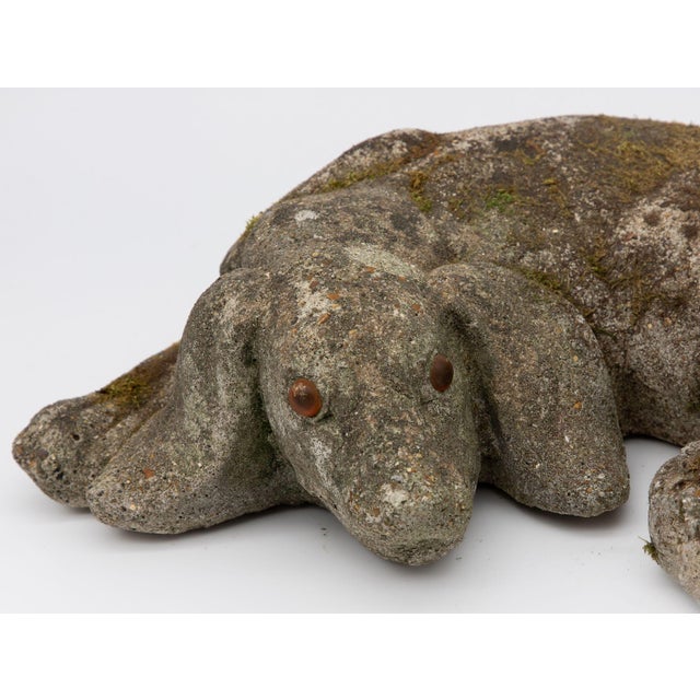 Gray Reconstituted Stone Dog Spaniel Garden Ornament, England 20th Century For Sale - Image 8 of 9