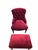 Late 19th Century French Napoleon III Button-Tufted Lounge Chair & Ottoman in Original Red Velvet For Sale - Image 4 of 12