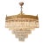 Antique Art Deco Neoclassical Brass and Crystal Chandelier Plafonnier Ceiling For Sale