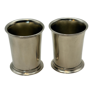 Late 20th Century Match Pewter Italian Footed Tumblers by Giorgio Tabellini – Pair