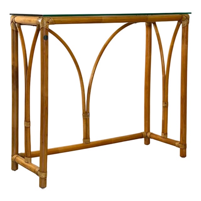 Vintage Bamboo Console Table, 1970s For Sale