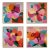 Set of 4 - Framed Art Wall Installation 40' X 40' - 'Pop Art Flowers' #3 - Limited Edition Botanical Photograph Prints in the Style of Andy Warhol For Sale