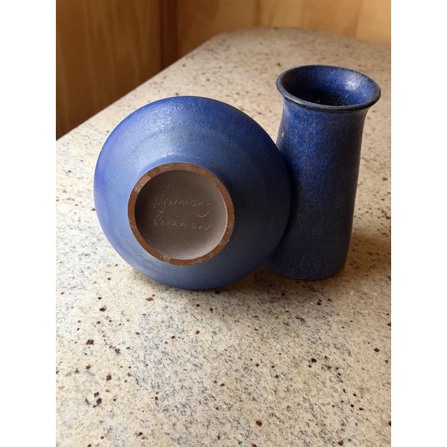 Mid-Century Blue Studio Pottery Vases from Ceramano & Zaalberg, Europe, 1960, Set of 4 For Sale - Image 14 of 18