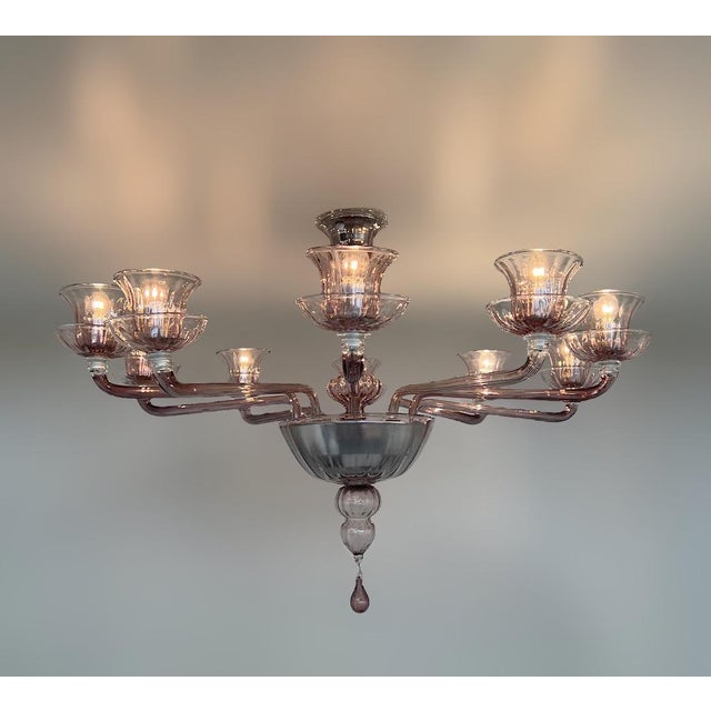 21st Century Amethyst Venetian Chandelier by Fabio LTD For Sale - Image 6 of 9