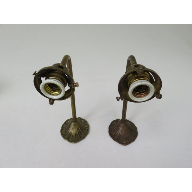 Art Nouveau Brass and Frosted Glass Sconces, Set of 2 For Sale - Image 14 of 18