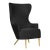 Metal Julia Black Velvet Wingback Chair For Sale - Image 7 of 7