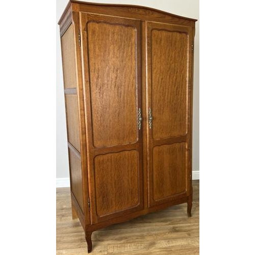 Vintage French Louis XVI Style Oak Wardrobe For Sale - Image 9 of 9