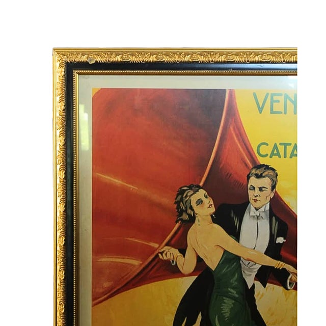 Bring the glamour of early recorded music into your home with this striking framed Italian advertising poster for...