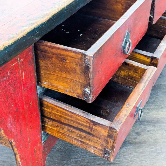 Red Chinese Petite Altar Cabinet For Sale - Image 8 of 10