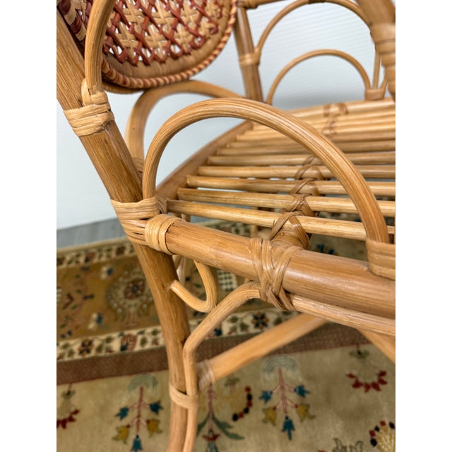 GreenRow Clara Wicker Chair + Plaid Cushion For Sale - Image 11 of 12
