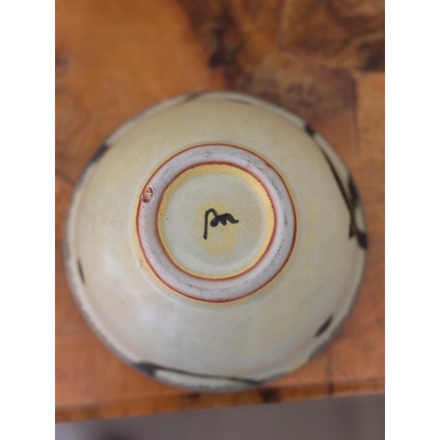 Blue Vintage Studio Pottery Stoneware Bowl in Abstract Bold Color Patch Glaze, 20th Century For Sale - Image 8 of 12