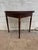 Antique half moon tiger oak demi lune single drawer dold down top console table or game table. Tall semi-circular hallway...