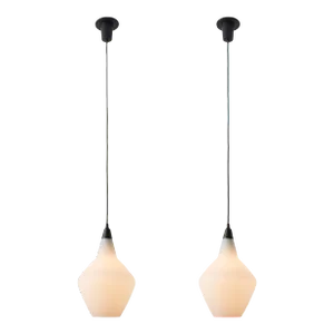 1950s Lisa Johansson-Pape Glass & Metal Ceiling Lamps - a Pair