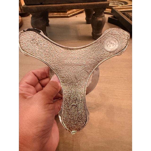 Crystal Rose Bowl on Silver Stand For Sale - Image 9 of 11