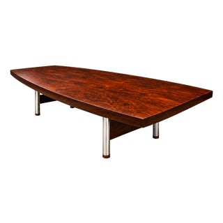 Brazilian Modern "Beg" Dining Table in Brazilian Rosewood and Chrome by Sergio Rodrigues, Brazil, 1960s For Sale