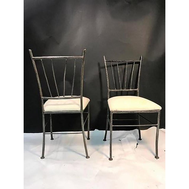 Alberto Giacometti Suite of Four Sculptural Steel Chairs in the Manner of Giacometti For Sale - Image 4 of 6