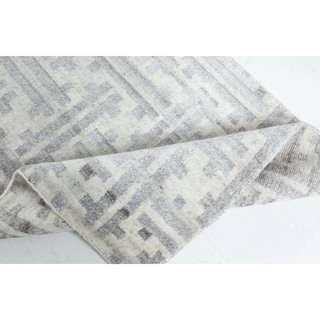 Textile Modern Geometric Terra Hand-Knotted Wool Runner by Doris Leslie Blau For Sale - Image 7 of 8