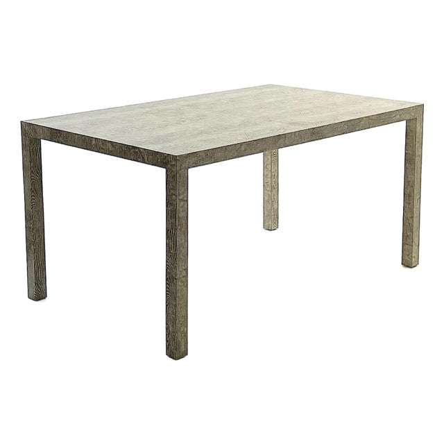 Vintage Custom Faux Bois Edelman Leather Parsons Dining or Writing Table For Sale