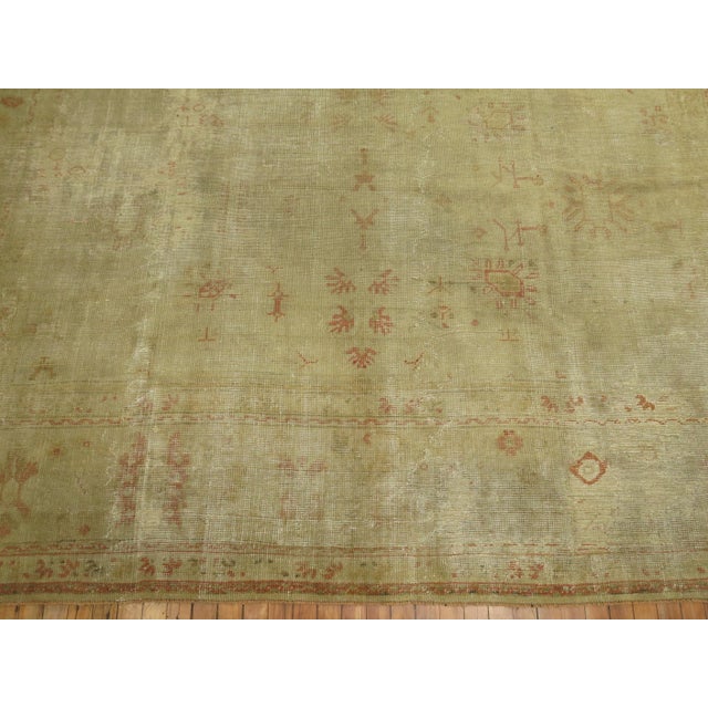 Late 19th Century Antique Zabihi Collection Turkish Oushak Worn Rug For Sale In New York - Image 6 of 11
