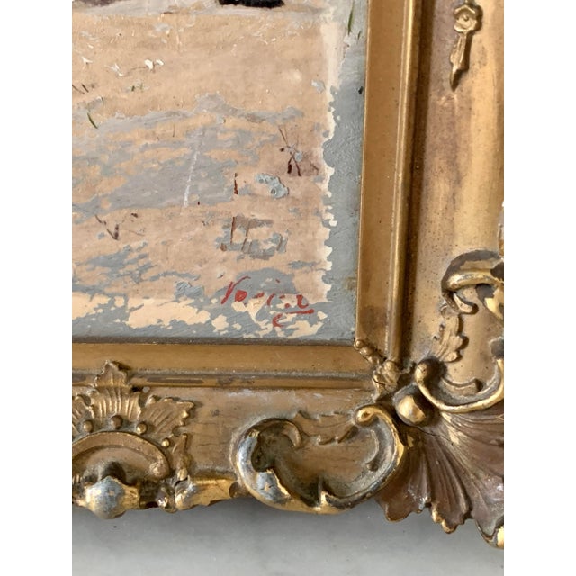 Antique 19th Century Russian Framed Oil on Board Paintings of a Snowball Fight, Pair For Sale - Image 11 of 13