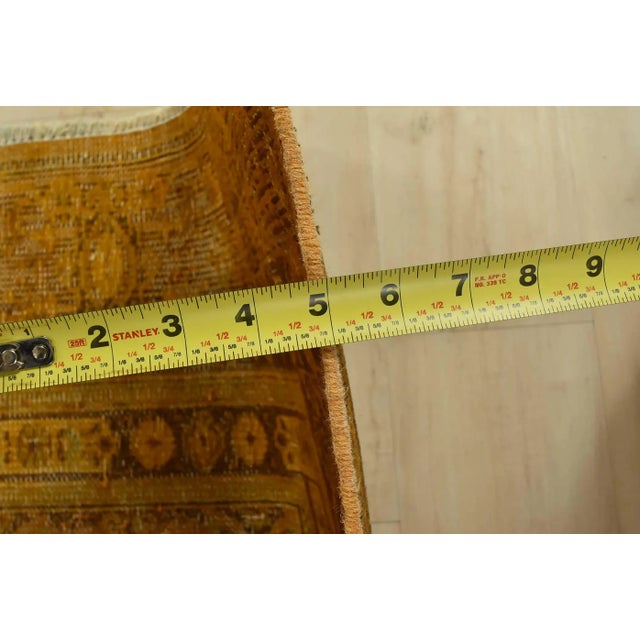 Mood Rug 7’8” X 10’4” Gold Wool Vintage Overdyed Hand-Knotted Carpet For Sale - Image 12 of 14