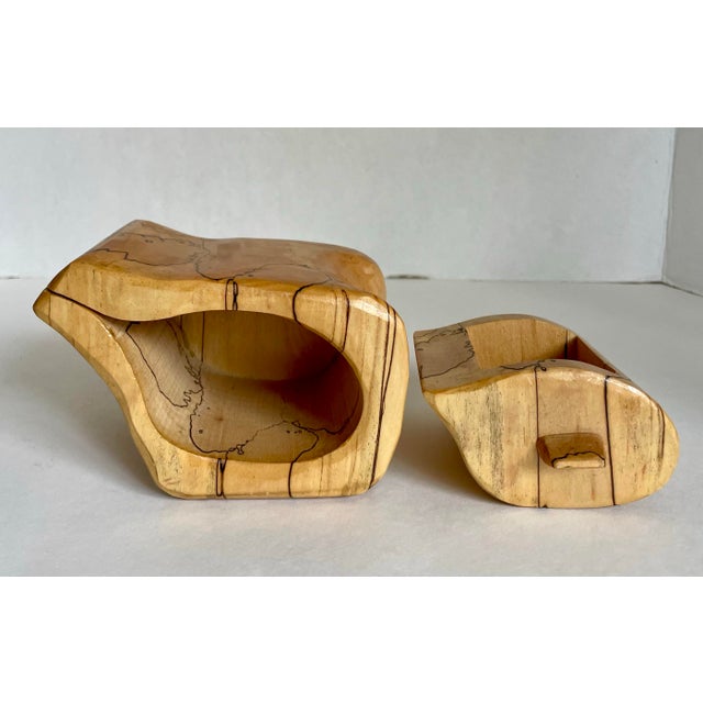 Here is a wonderful vintage handcrafted spalted wood box, likely dating to the 1970s and designed in the American Studio...