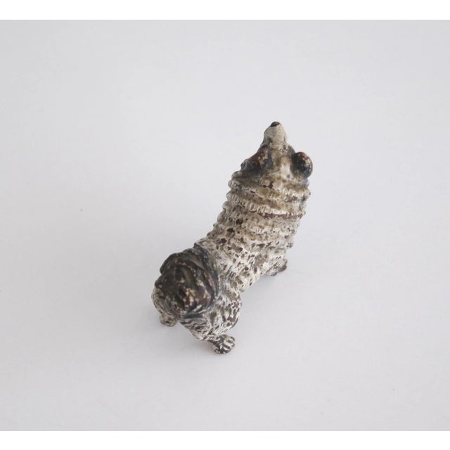 Miniature Pomeranian Loulou Figure in Bronze, Vienna, Early 20th Century For Sale - Image 3 of 5