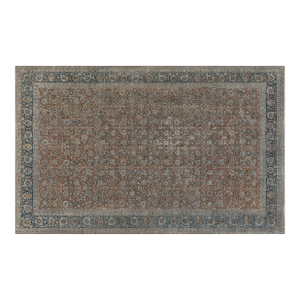 Authentic Persian Tabriz Brown Blue Handmade Wool Carpet