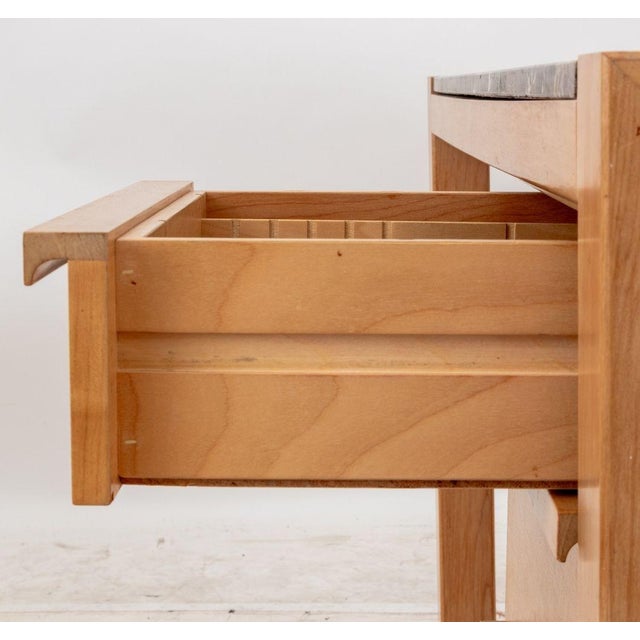 Wood Architectural Brown Marble Top Beech Desk For Sale - Image 7 of 9