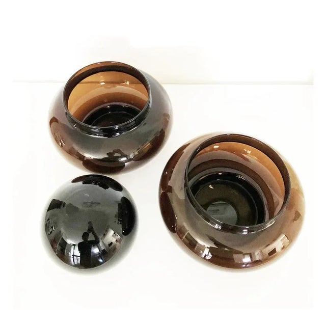 Modular Vintage Brown Glass Vase attr. Vistosi 1960 - Art - Year: circa 1960 Materials: Brown Glass Condition: Excellent...