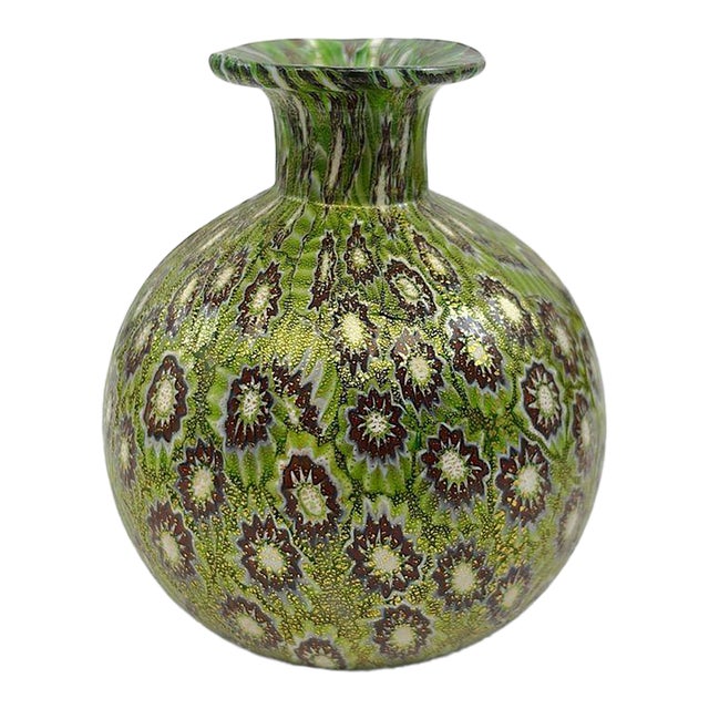Fratelli Toso Murano Murrine Millefiori Vase From Italy For Sale