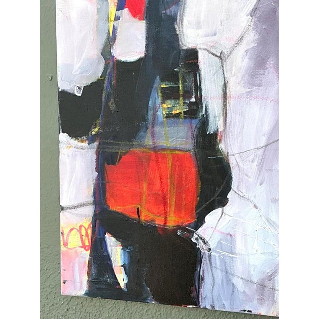 Vintage Abstract Expressionist Oil Painting on Canvas For Sale - Image 4 of 12