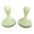 Vintage Fenton Orange Tree Blossom Custard Glass Candlesticks – Pair – Uv Reactive Vaseline Glass For Sale