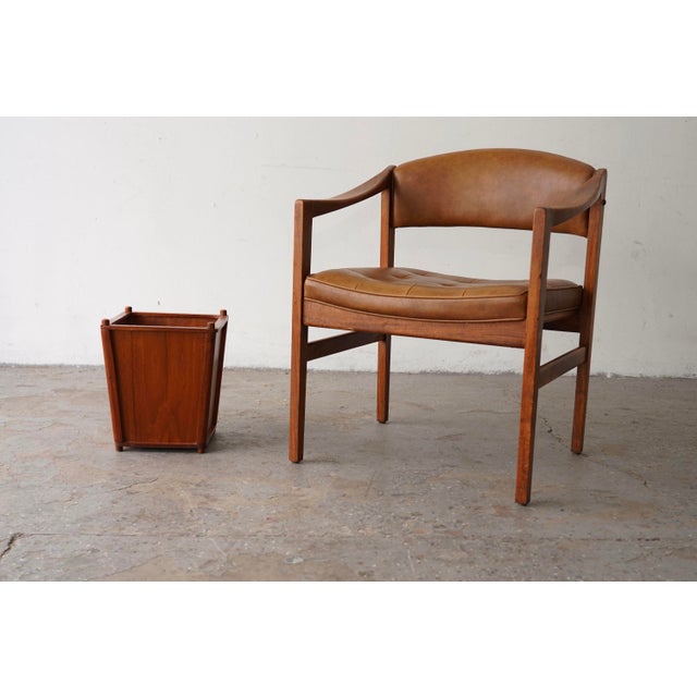 Mid-Century Modern Mid 20th Century Danish Modern Teak Wood Trash Can / Wastebasket For Sale - Image 3 of 6