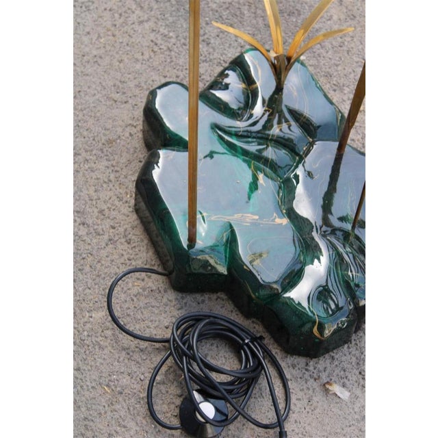 Italian Floor Lamp in Malachite & Brass, 1970s For Sale - Image 6 of 18