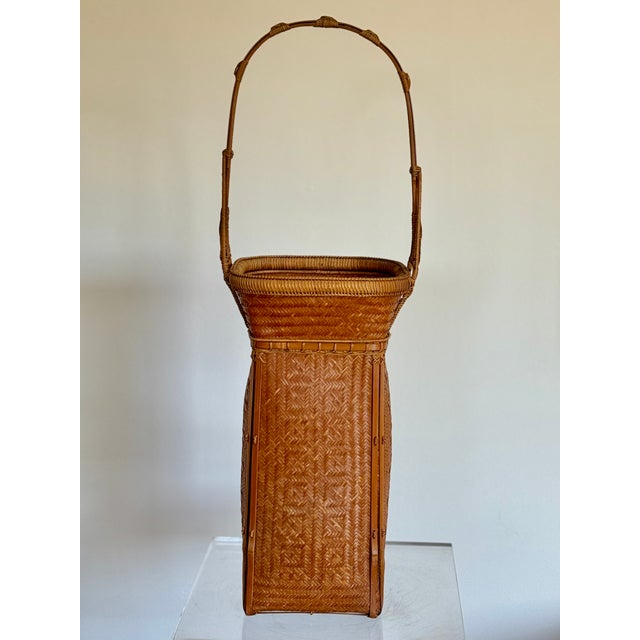 A finely woven basket. Made for Ikebana, the traditional Japanese art of flower arranging.