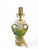 Victorian 1950s Vintage Victorian Couple Motif Green Porcelain Gold Plated Table Lamp For Sale - Image 3 of 5