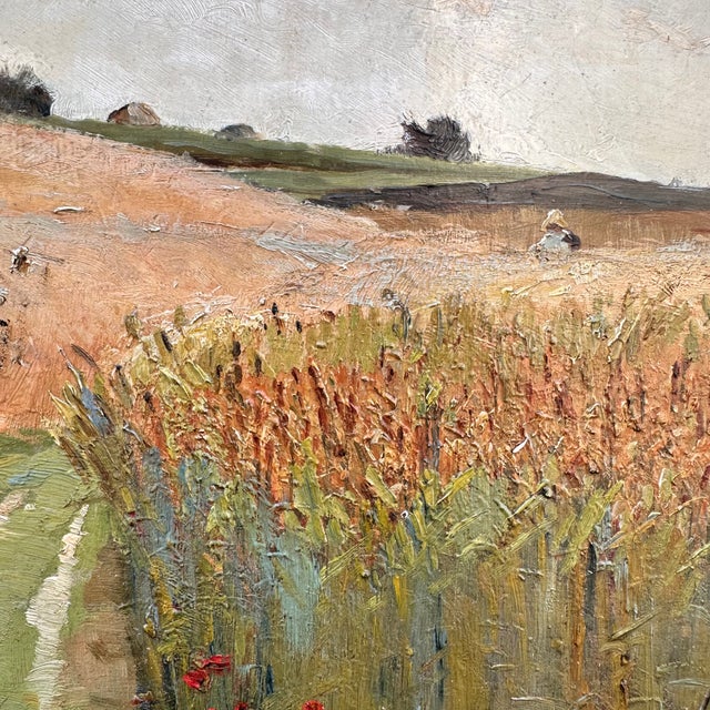Fernand Quignon, Walking Through the Wheat Fields, 20th Century, Oil on Board, Framed For Sale - Image 11 of 18