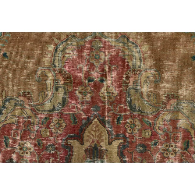 Tabriz Rug 7’7” X 10’7” Brown Wool Vintage Distressed Hand-Knotted Carpet For Sale - Image 10 of 15