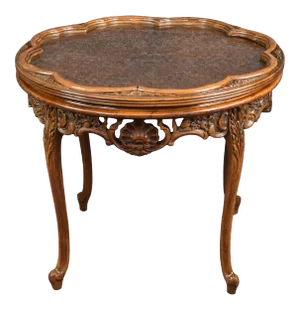 1940s French Pierce Carved Wood Coffee Table