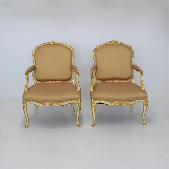 18th Century 18th Century Fine Pair of Louis XV First Revival Armchairs For Sale - Image 5 of 9