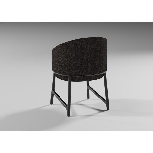 Gentle Chair in Black Fabric and Black Wood by Javier Gomez For Sale - Image 4 of 5