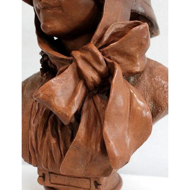 Tan A. Blanc, Terracotta Bust of Woman, 1900s For Sale - Image 8 of 18