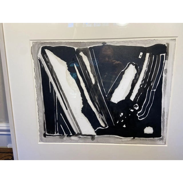 Contemporary 1980s Graphic Abstract Watercolor on Paper by Berenice d'Vorzon For Sale - Image 3 of 6