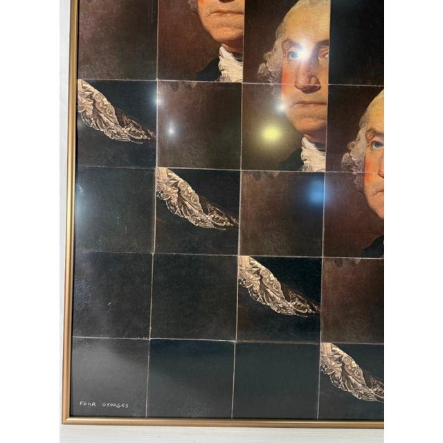 "Four Georges" #1/5 — Framed Collage, Herbert Simon 2008 For Sale - Image 6 of 10