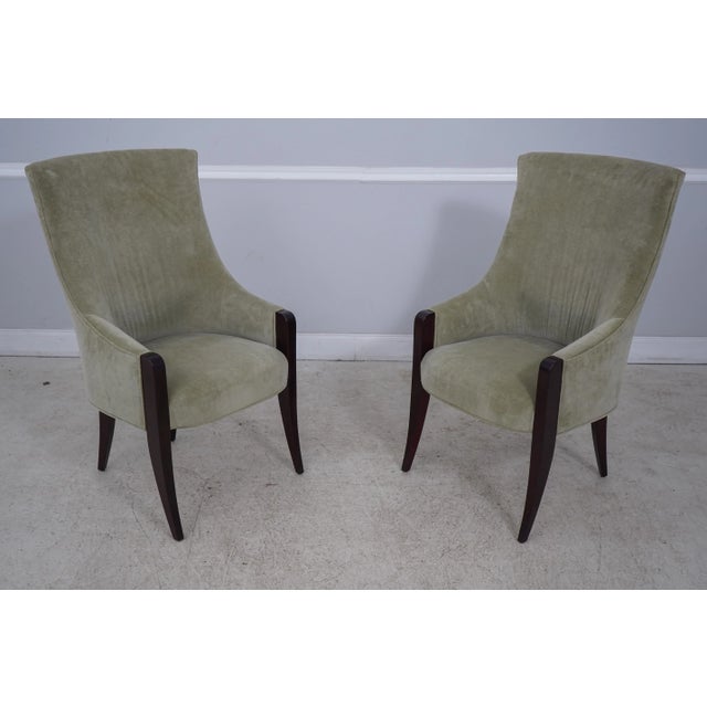 Pair Modern Design Upholstered Host & Hostess Chairs For Sale - Image 13 of 13