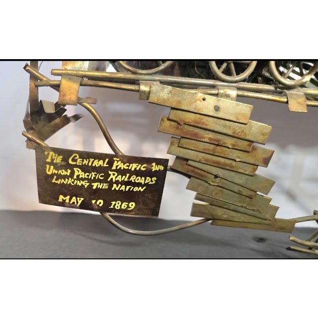 Train Roalroad Copper Sculpture, McM, Union Pacific Central Curtis Jere Style For Sale - Image 4 of 11
