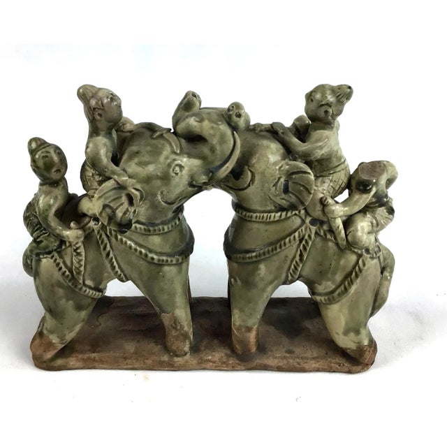Early 20th Century Antique Thai Ceramic Elephant Statue For Sale - Image 13 of 13