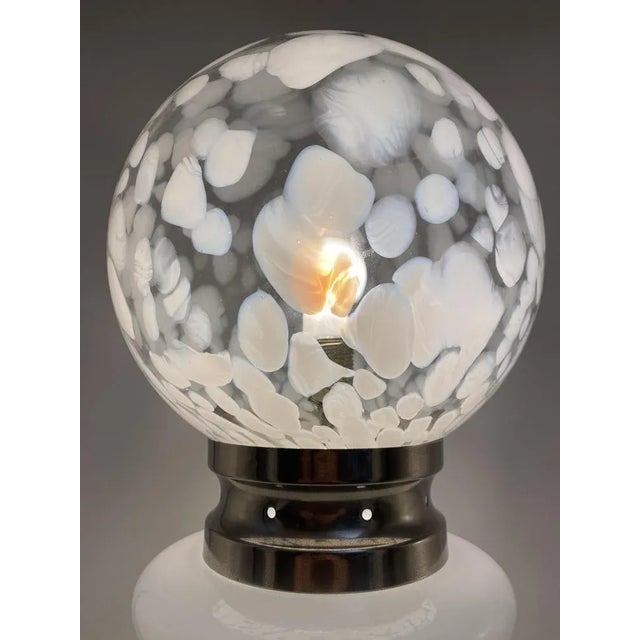 Glass Floor Lamp in White Satined Glass by Carlo Nason for Mazzega, 1970s For Sale - Image 7 of 12