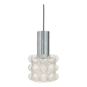Mid Century Bubble Glass & Chrome Ceiling Light/Pendant by Helena Tynell for Limburg, Germany, 1960s